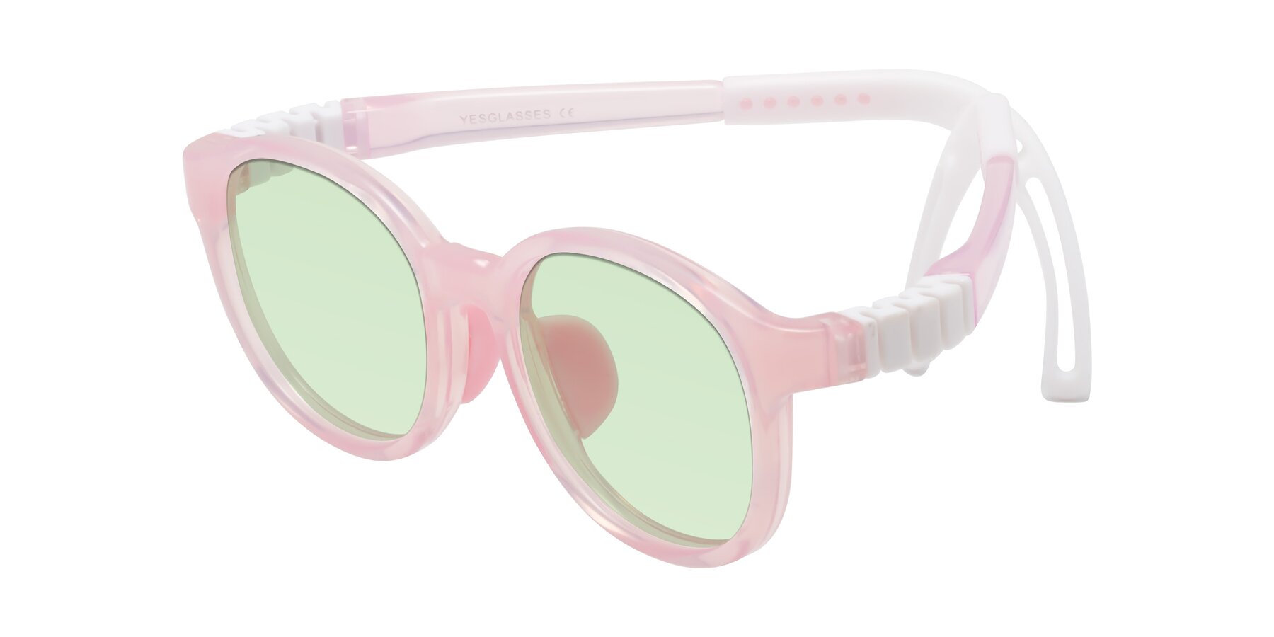 Angle of Anahid in Artist Pink with Light Green Tinted Lenses