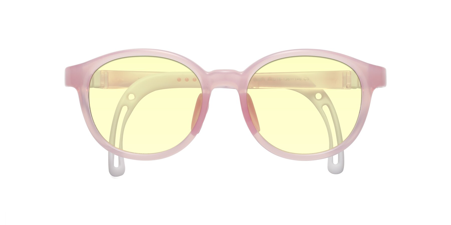 Folded Front of Anahid in Artist Pink with Light Yellow Tinted Lenses