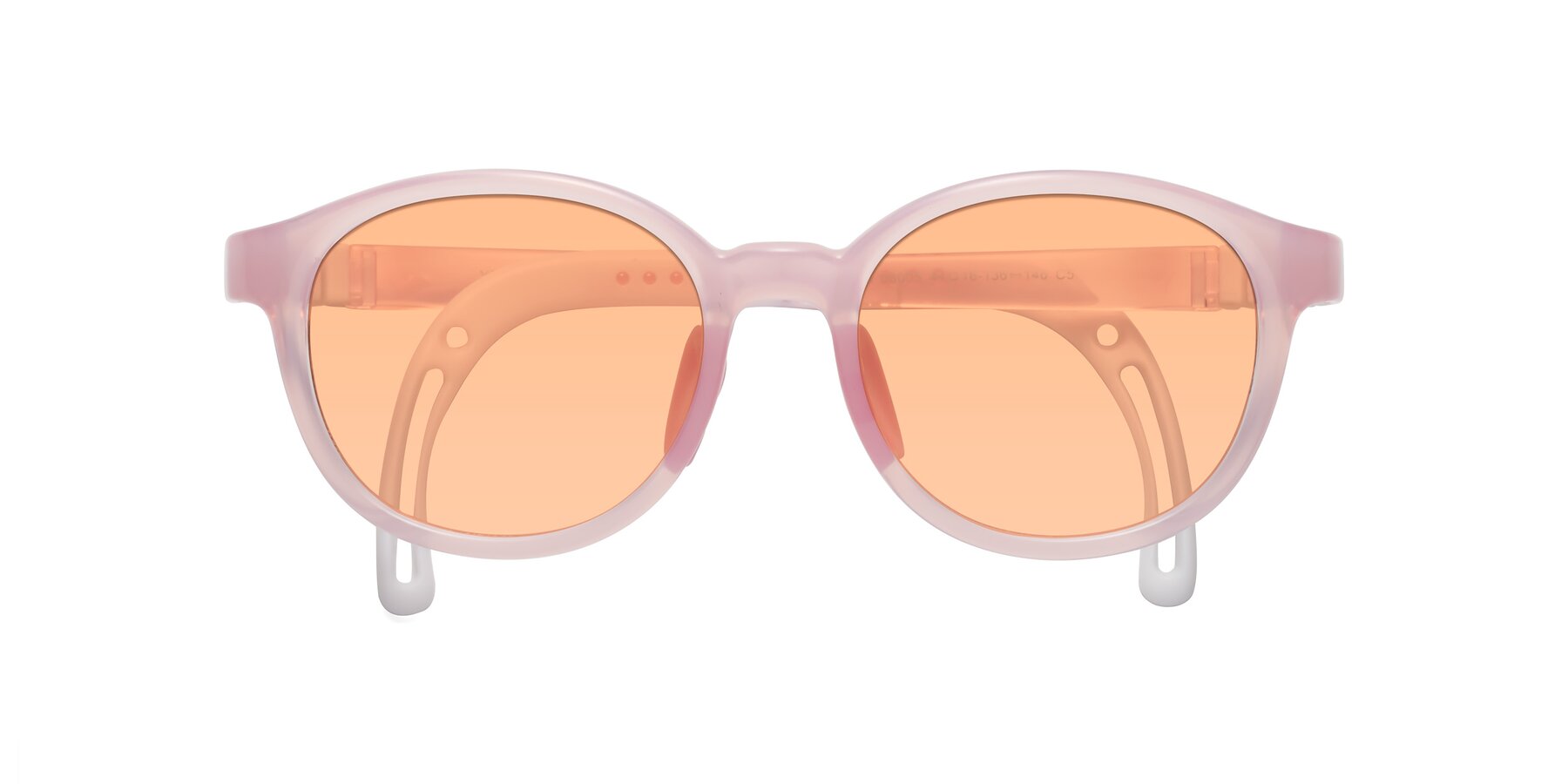 Folded Front of Anahid in Artist Pink with Light Orange Tinted Lenses