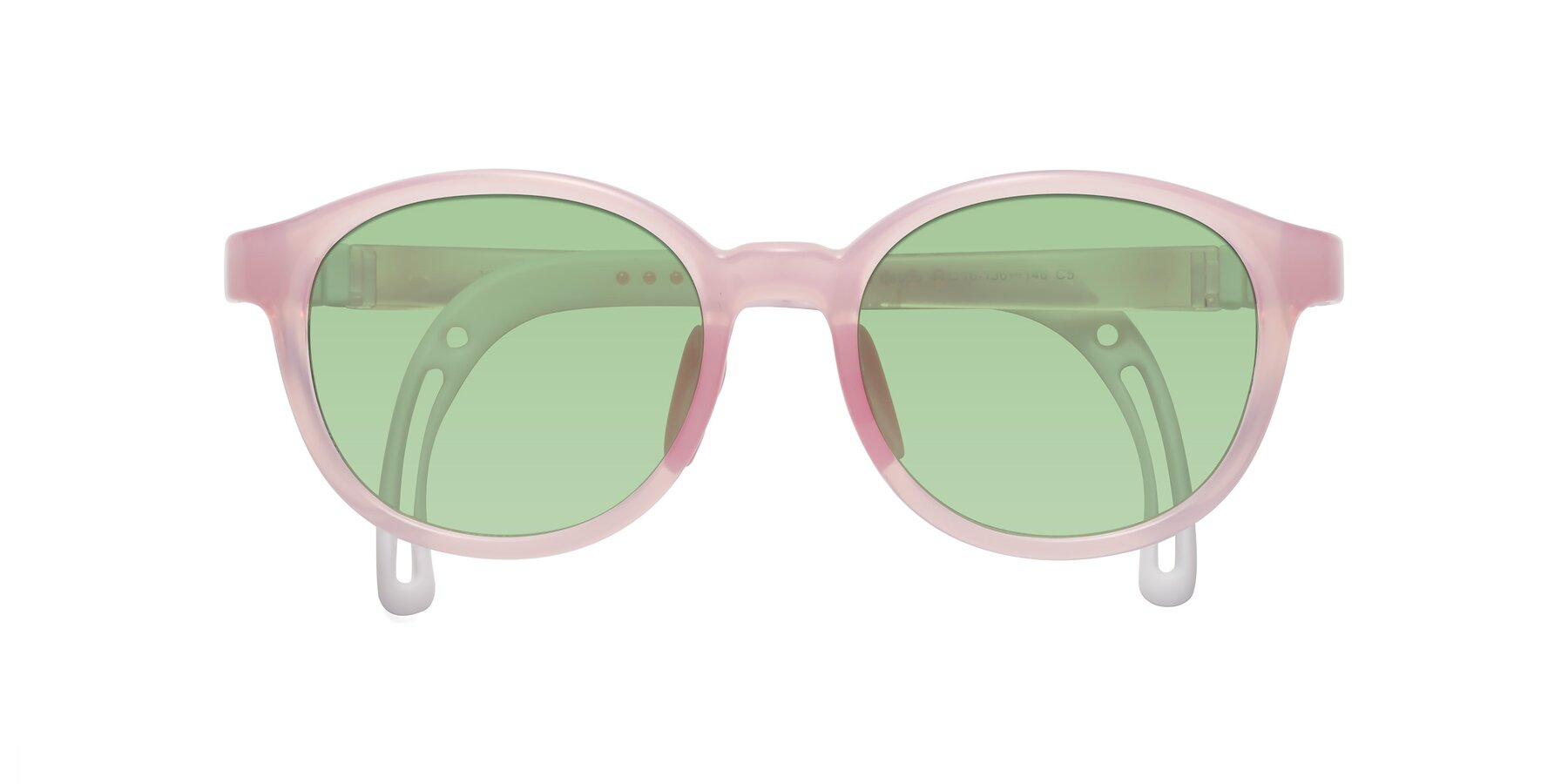 Folded Front of Anahid in Artist Pink with Medium Green Tinted Lenses