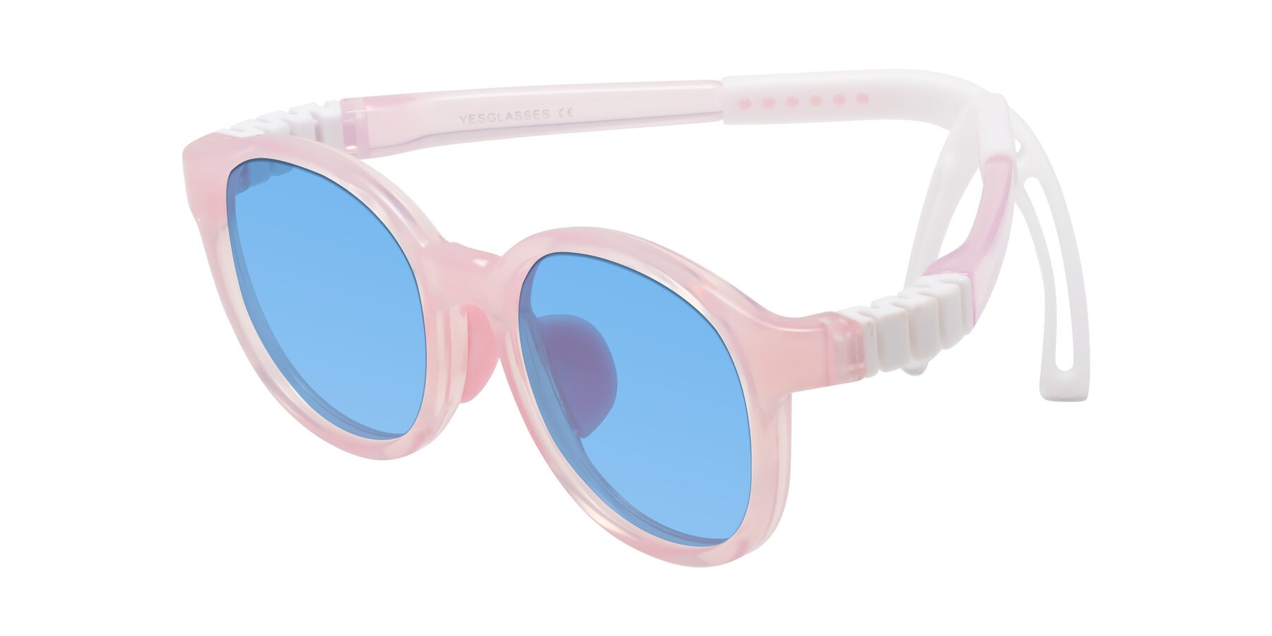 Angle of Anahid in Artist Pink with Medium Blue Tinted Lenses