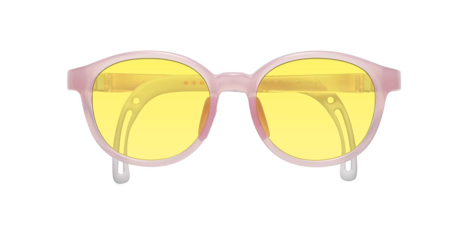 Folded Front of Anahid in Artist Pink with Medium Yellow Tinted Lenses