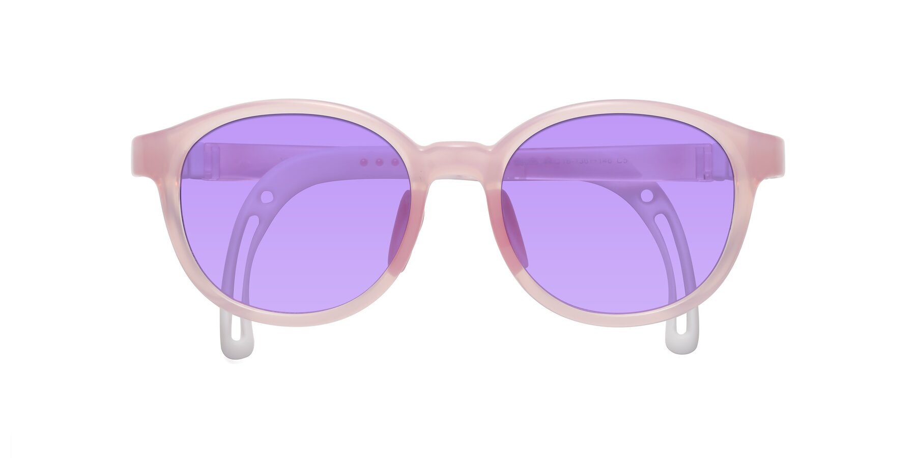 Folded Front of Anahid in Artist Pink with Medium Purple Tinted Lenses