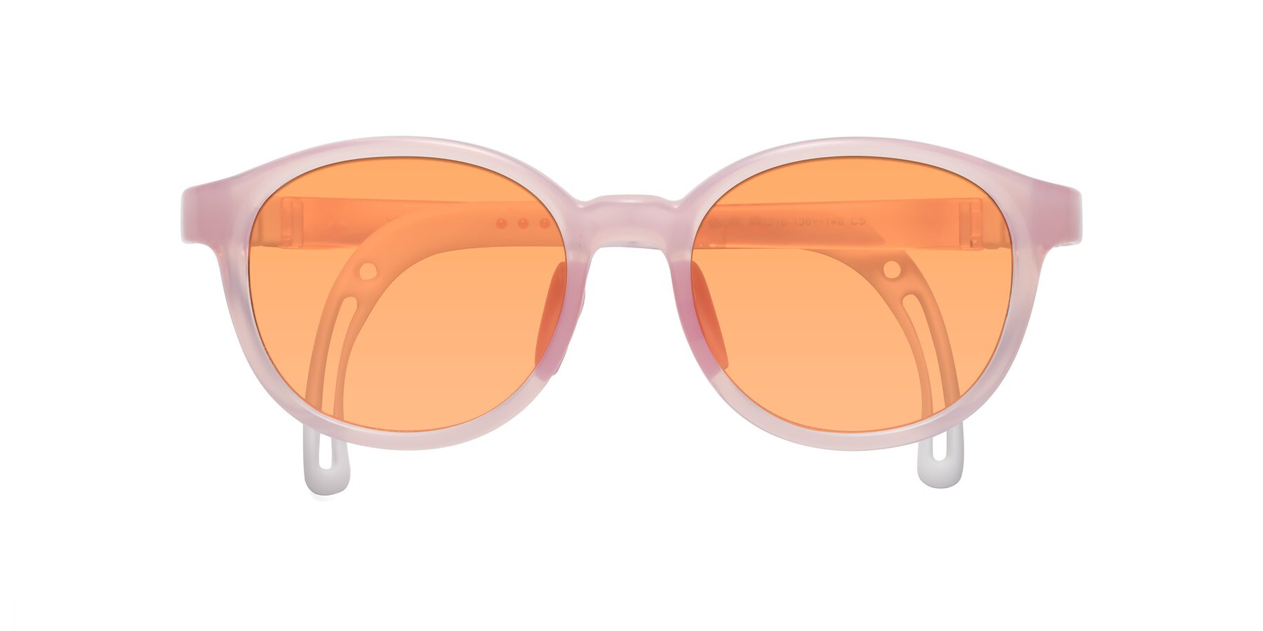 Folded Front of Anahid in Artist Pink with Medium Orange Tinted Lenses