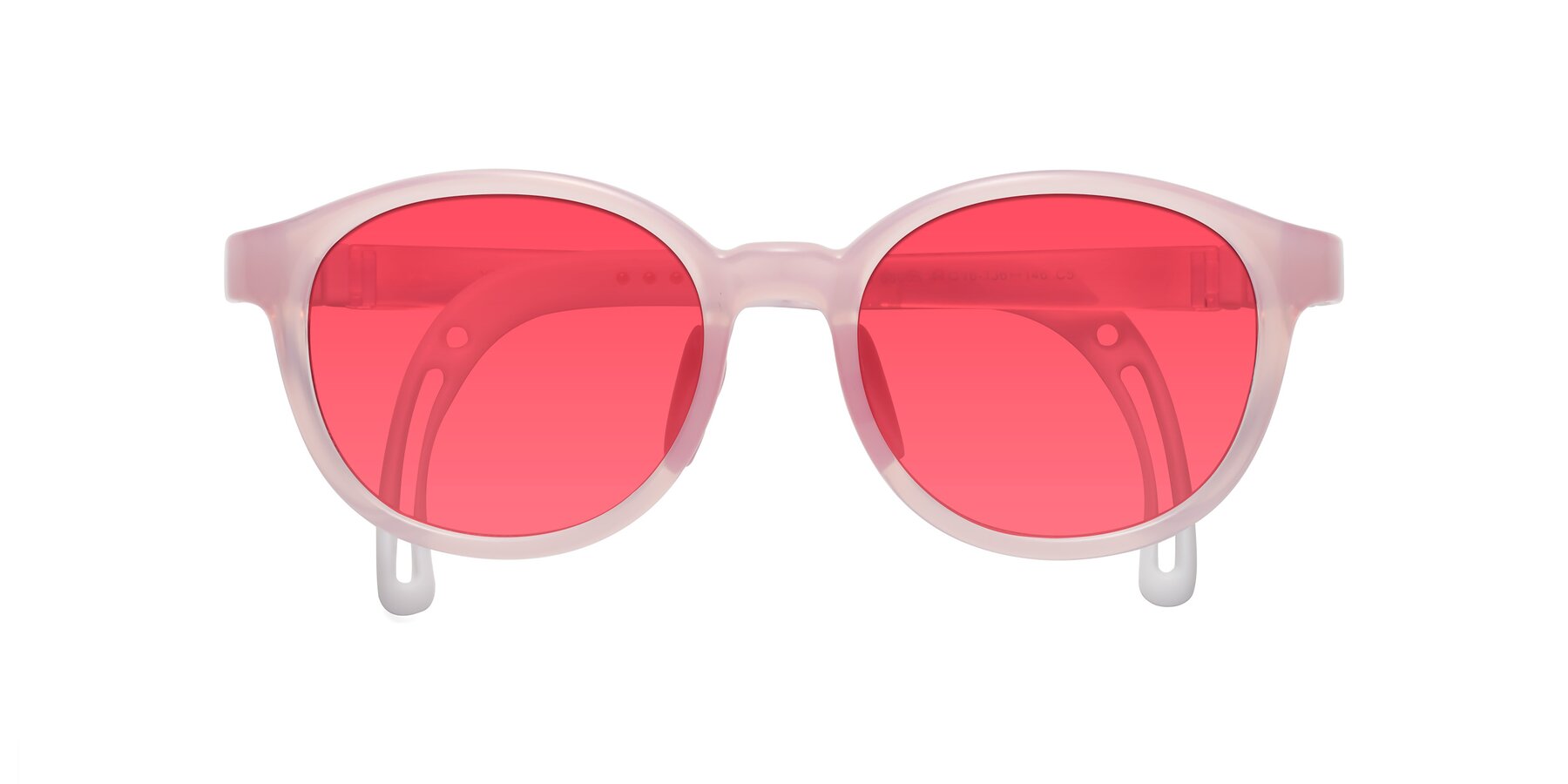 Folded Front of Anahid in Artist Pink with Red Tinted Lenses