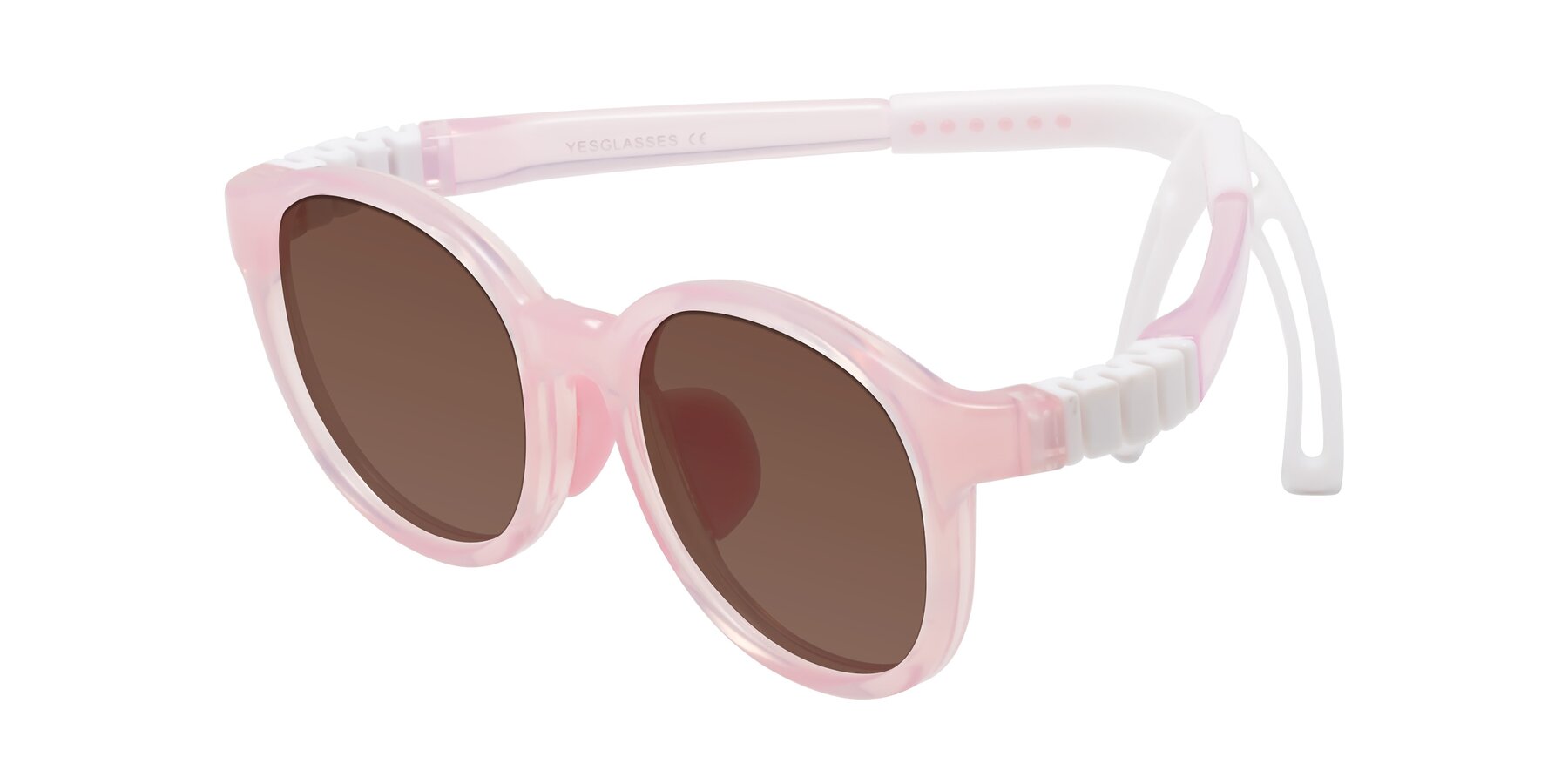 Angle of Anahid in Artist Pink with Brown Tinted Lenses