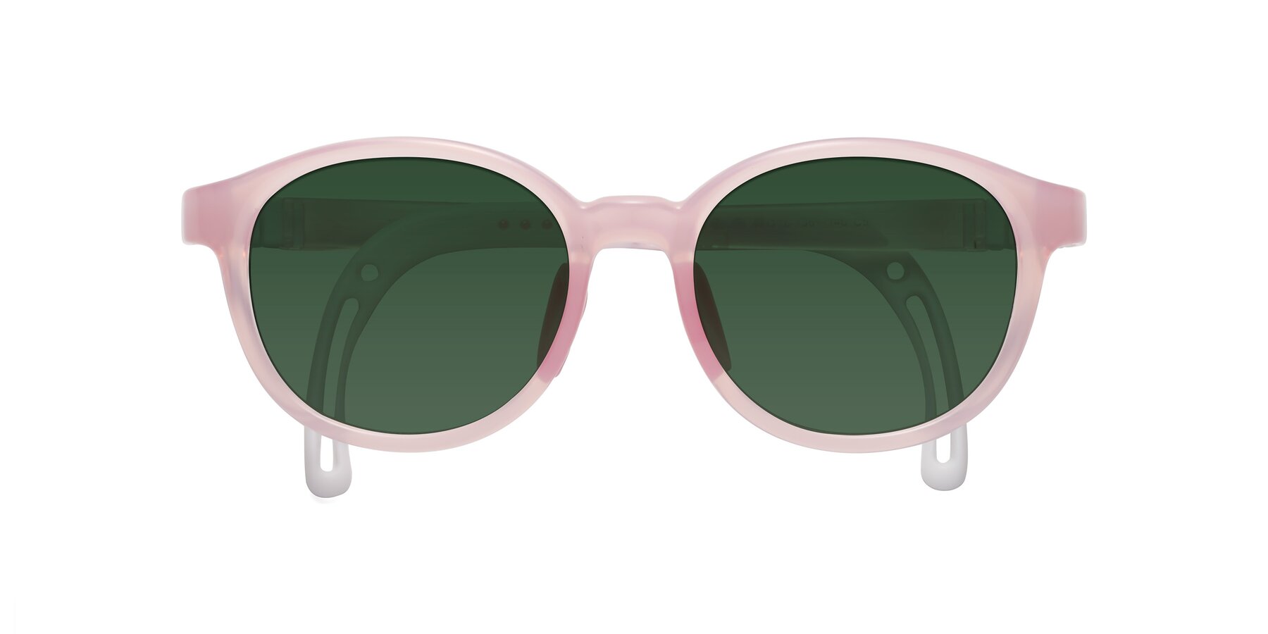 Folded Front of Anahid in Artist Pink with Green Tinted Lenses