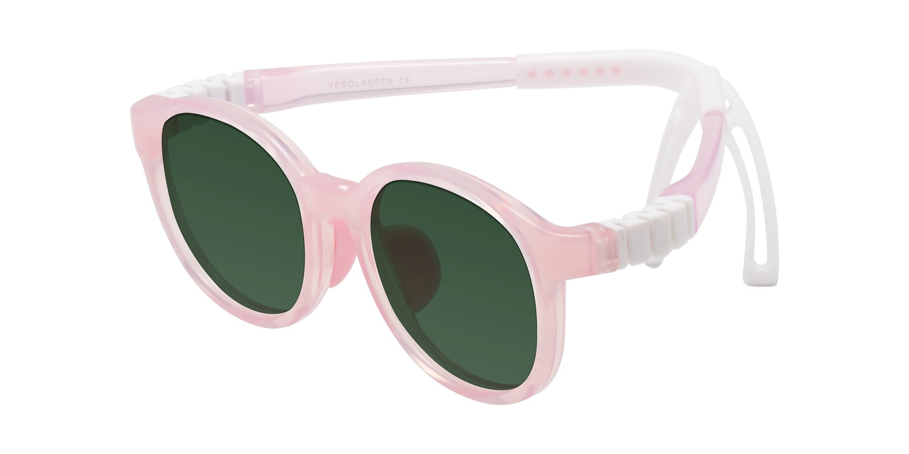 Angle of Anahid in Artist Pink with Green Tinted Lenses