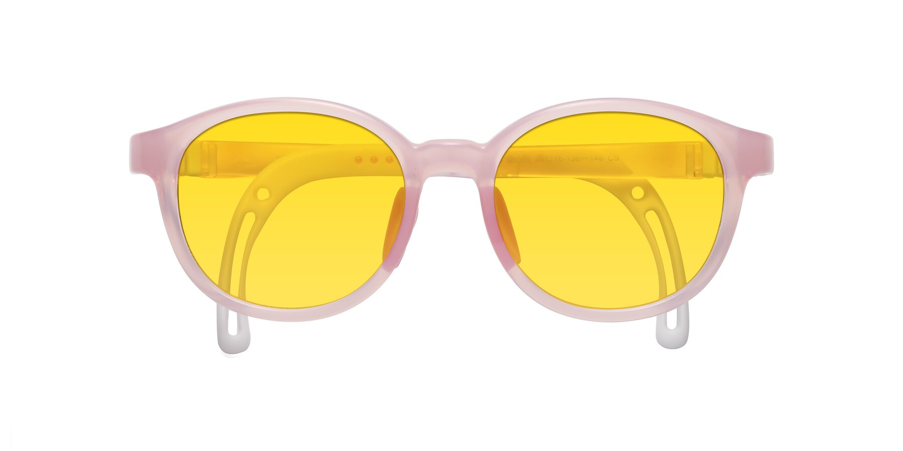 Folded Front of Anahid in Artist Pink with Yellow Tinted Lenses