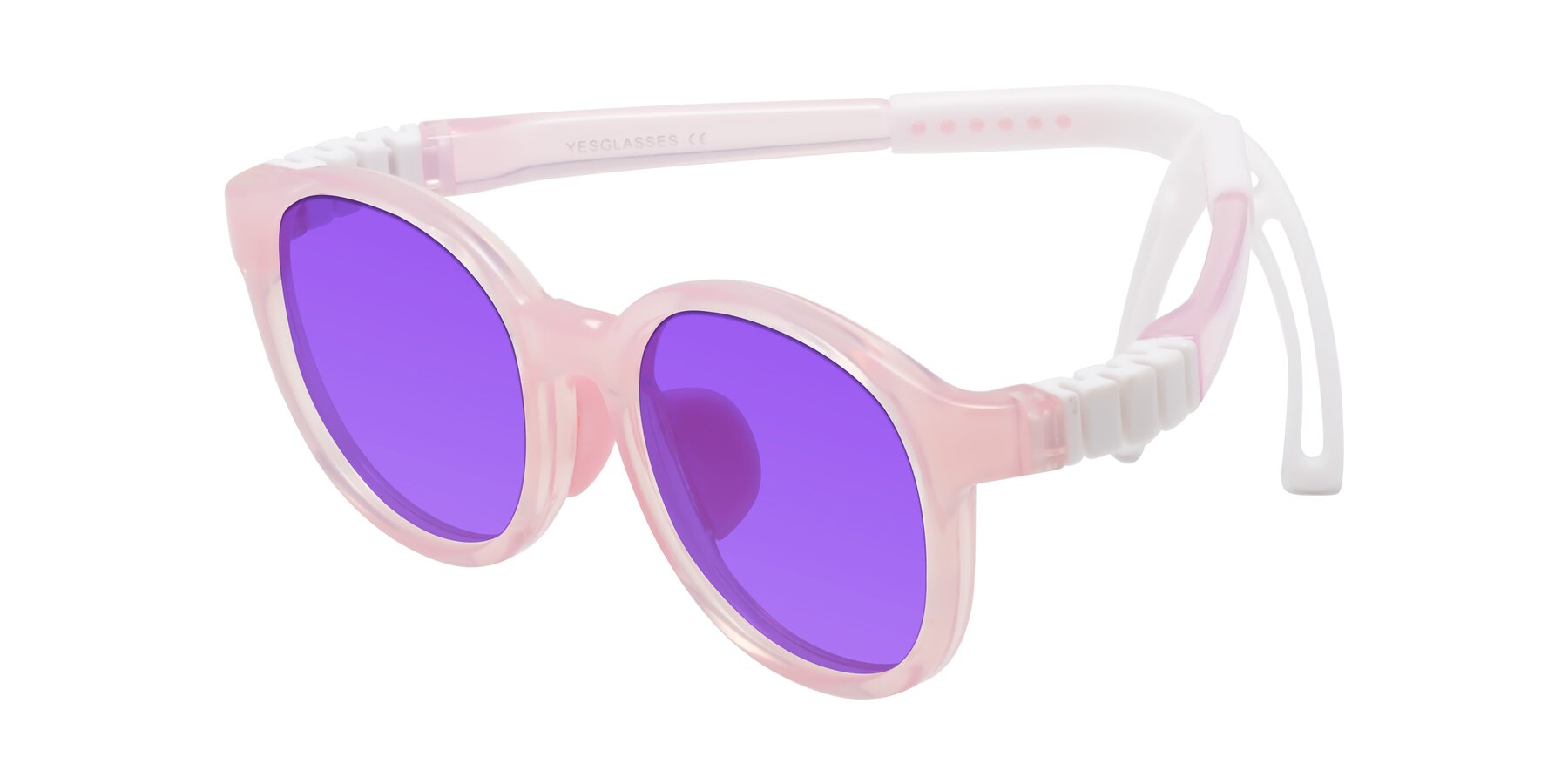 Angle of Anahid in Artist Pink with Purple Tinted Lenses