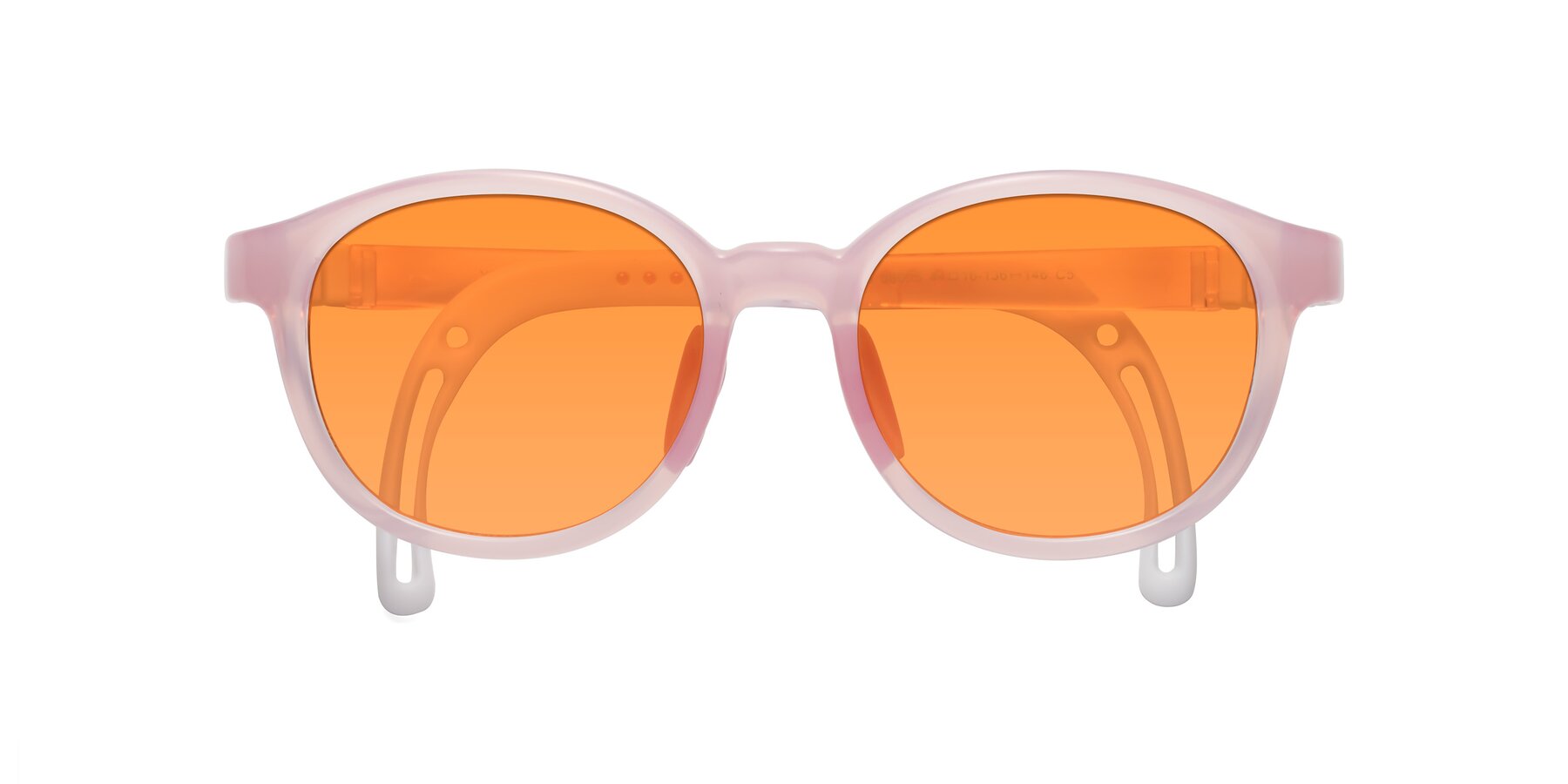 Folded Front of Anahid in Artist Pink with Orange Tinted Lenses