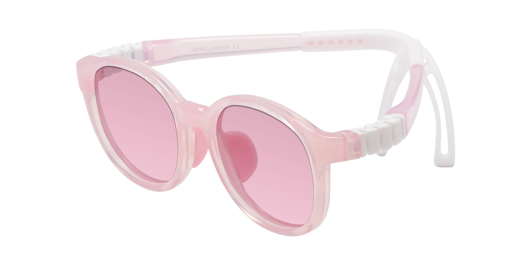 Angle of Anahid in Artist Pink with Light Wine Tinted Lenses