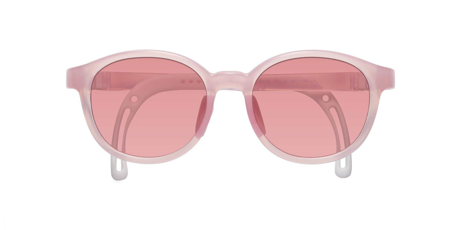 Folded Front of Anahid in Artist Pink with Medium Garnet Tinted Lenses