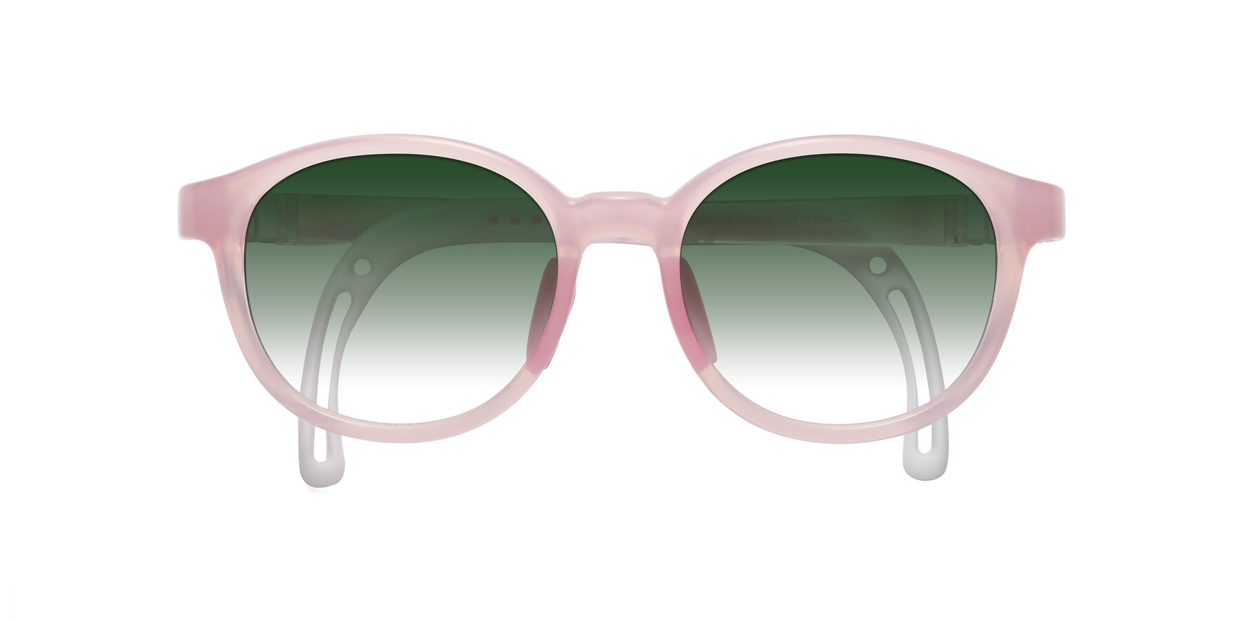 Folded Front of Anahid in Artist Pink with Green Gradient Lenses