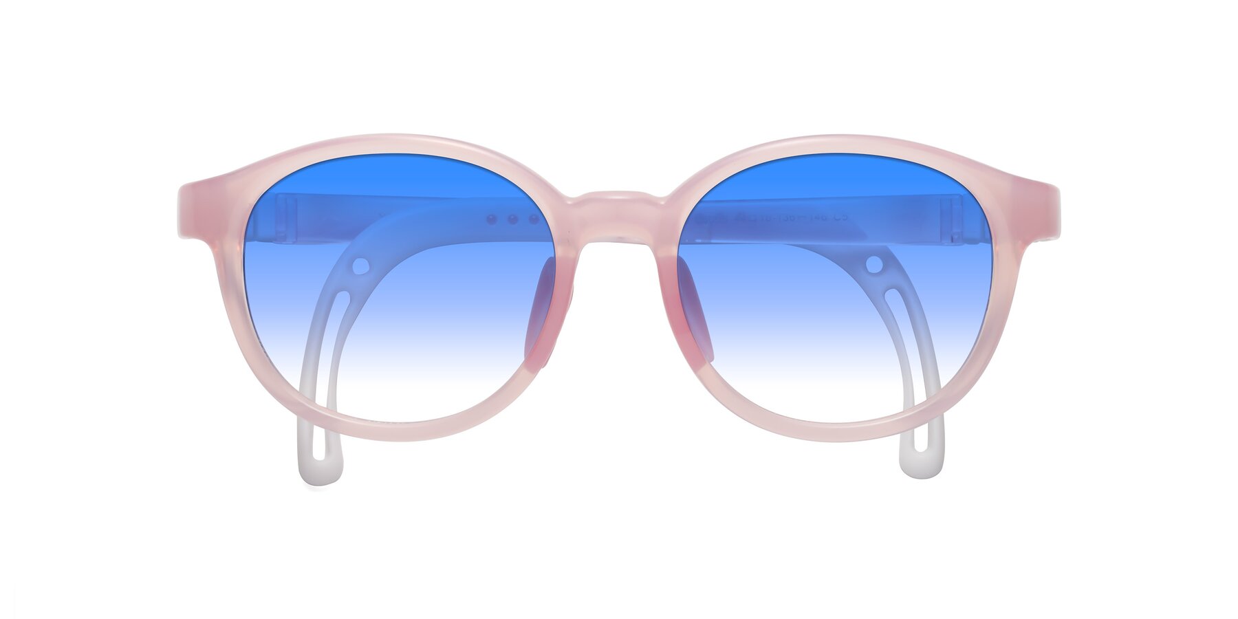 Folded Front of Anahid in Artist Pink with Blue Gradient Lenses