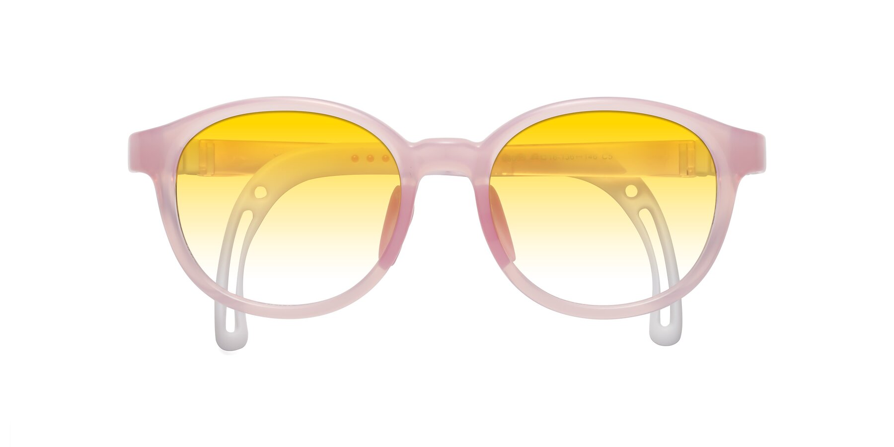 Folded Front of Anahid in Artist Pink with Yellow Gradient Lenses