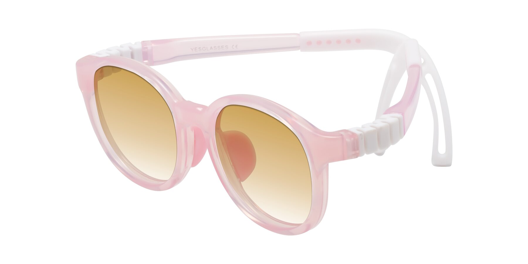 Angle of Anahid in Artist Pink with Champagne Gradient Lenses