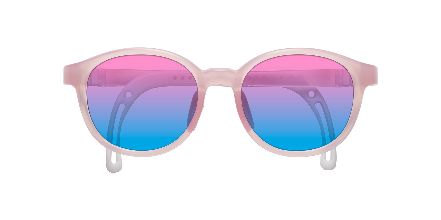 Folded Front of Anahid in Artist Pink with Pink / Blue Gradient Lenses