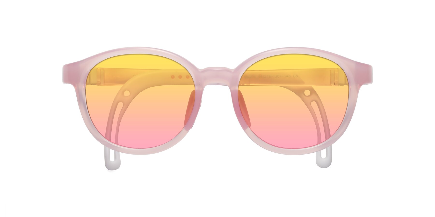 Folded Front of Anahid in Artist Pink with Yellow / Pink Gradient Lenses