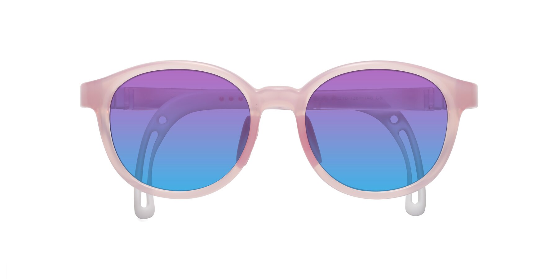 Folded Front of Anahid in Artist Pink with Purple / Blue Gradient Lenses