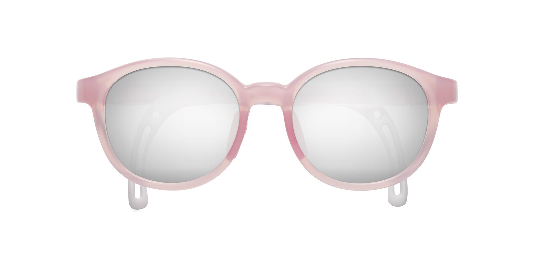 Folded Front of Anahid in Artist Pink with Silver Mirrored Lenses