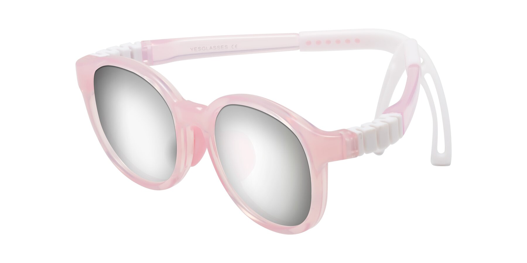 Angle of Anahid in Artist Pink with Silver Mirrored Lenses