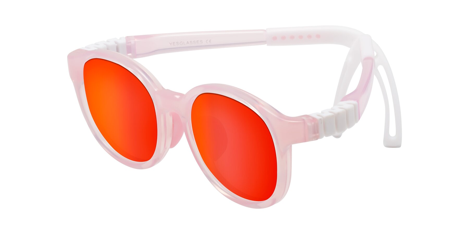 Angle of Anahid in Artist Pink with Red Gold Mirrored Lenses