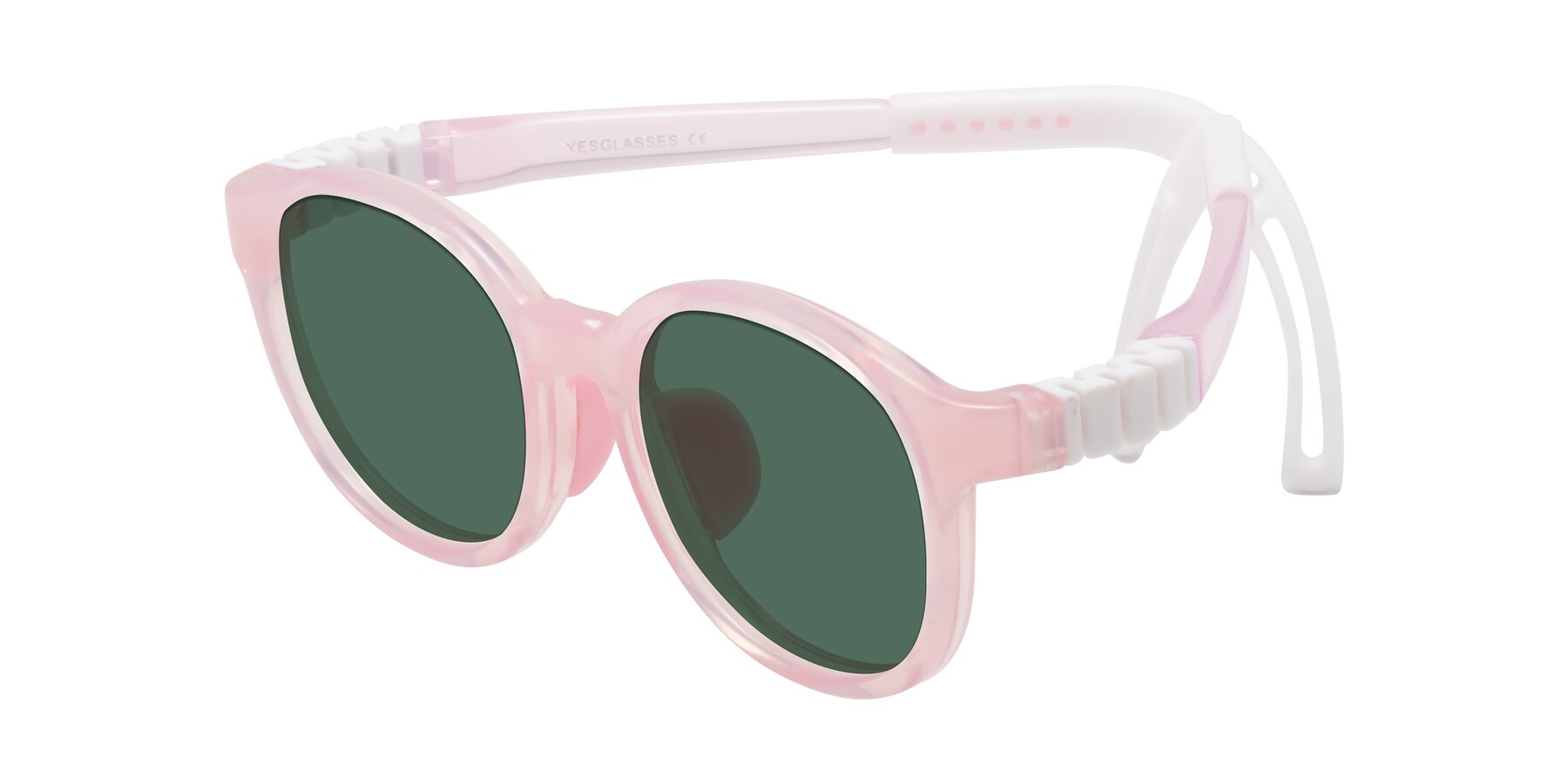 Angle of Anahid in Artist Pink with Green Polarized Lenses