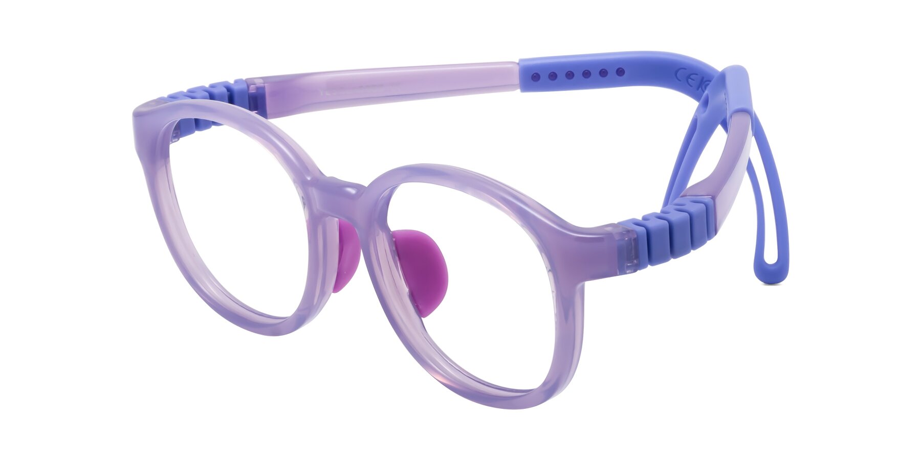 Angle of Anahid in Magician Purple with Clear Blue Light Blocking Lenses