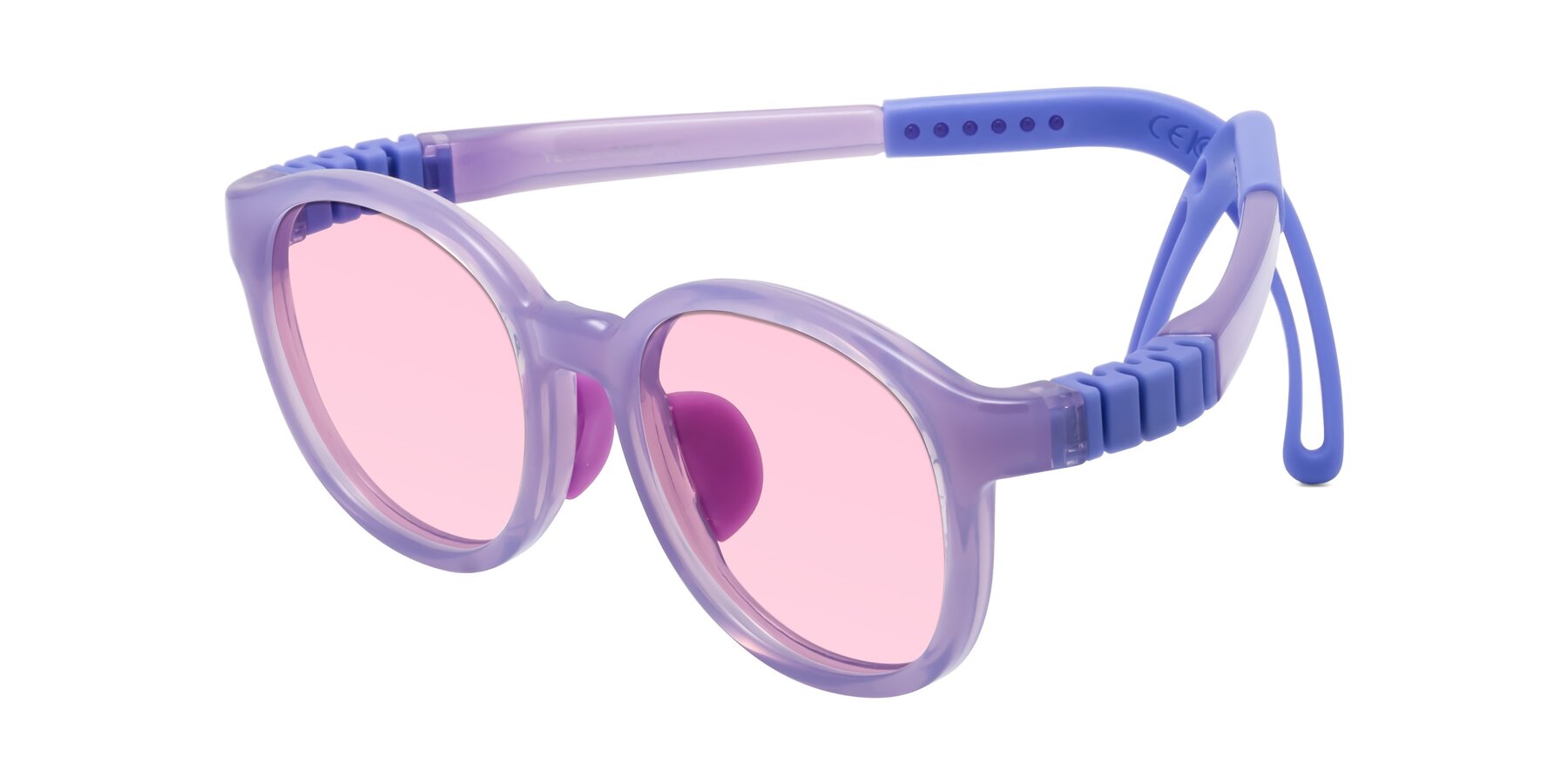 Angle of Anahid in Magician Purple with Light Pink Tinted Lenses