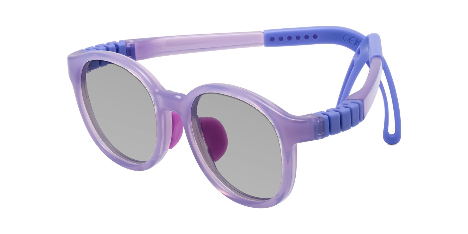 Angle of Anahid in Magician Purple with Light Gray Tinted Lenses