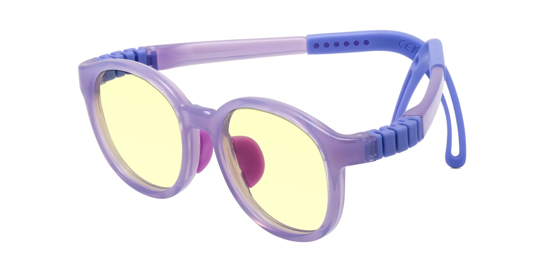 Angle of Anahid in Magician Purple with Light Yellow Tinted Lenses