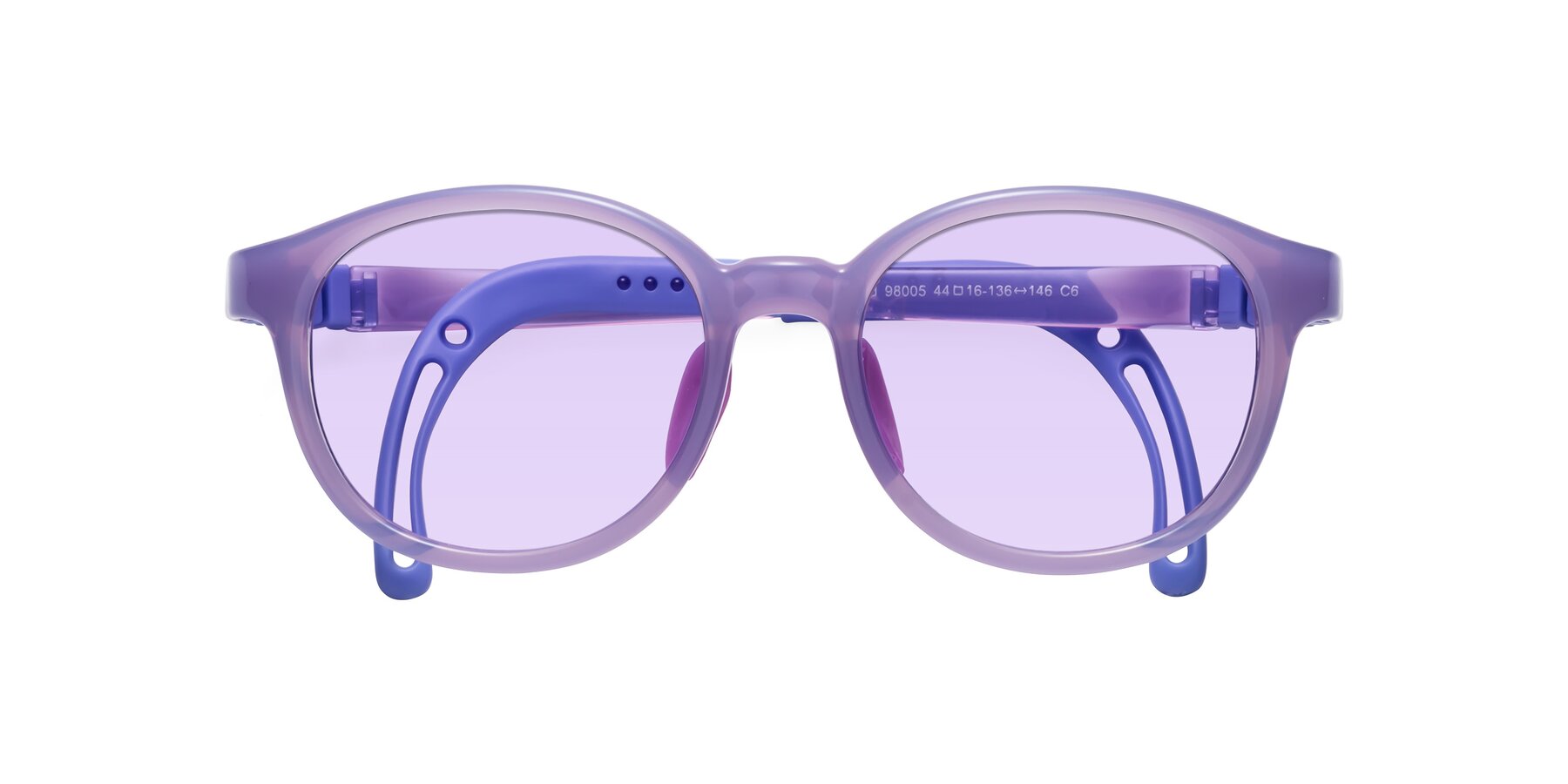 Folded Front of Anahid in Magician Purple with Light Purple Tinted Lenses