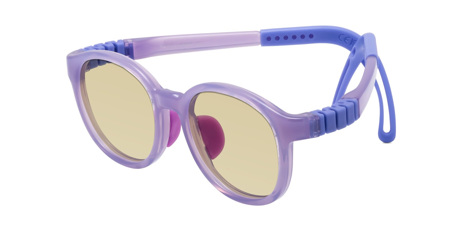 Angle of Anahid in Magician Purple with Light Champagne Tinted Lenses