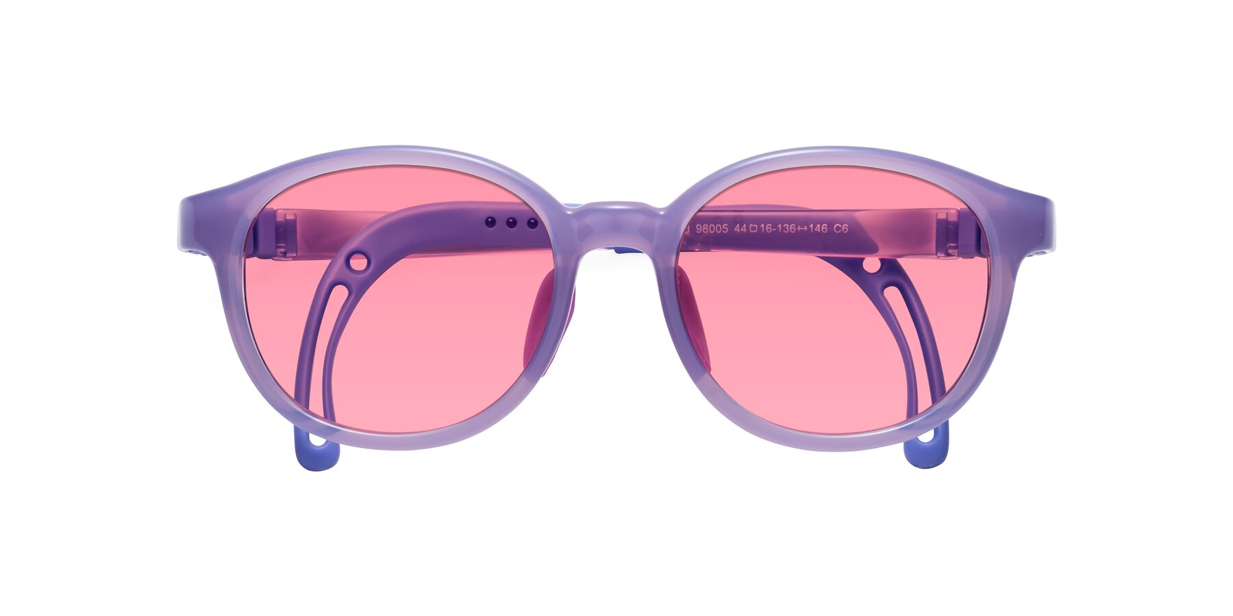 Folded Front of Anahid in Magician Purple with Pink Tinted Lenses