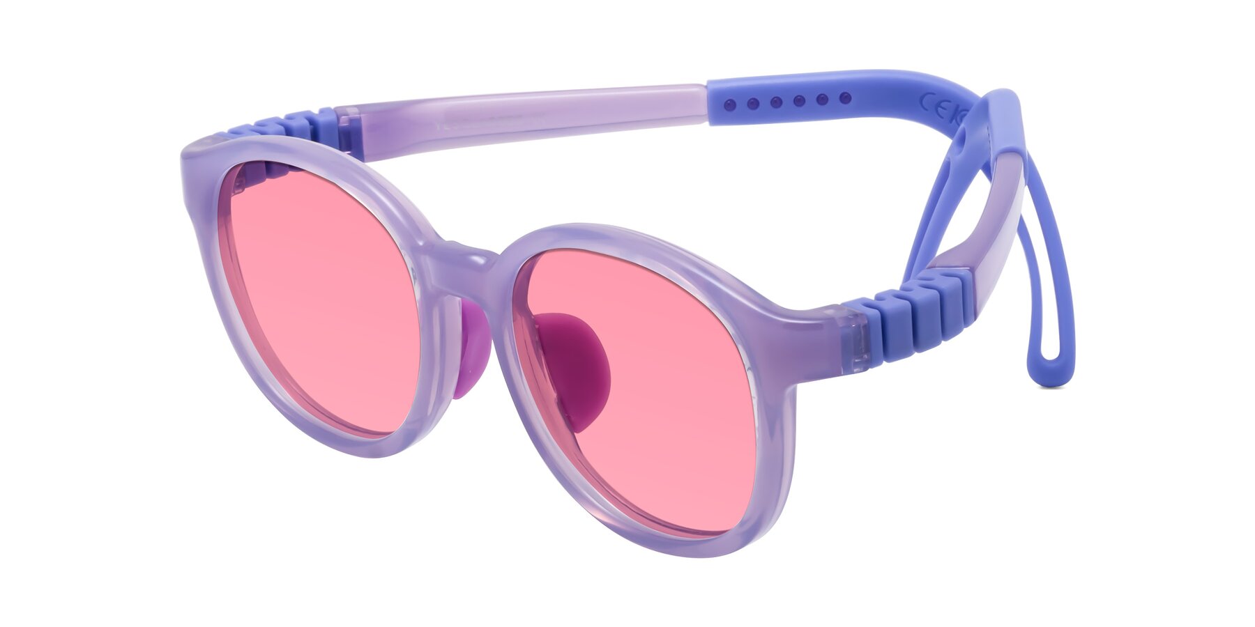 Angle of Anahid in Magician Purple with Pink Tinted Lenses