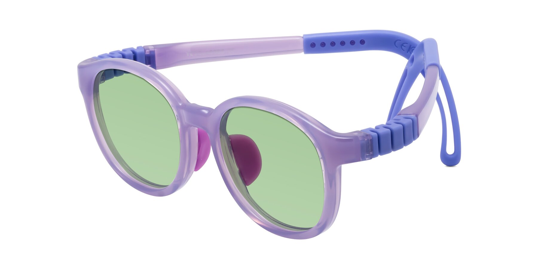 Angle of Anahid in Magician Purple with Medium Green Tinted Lenses