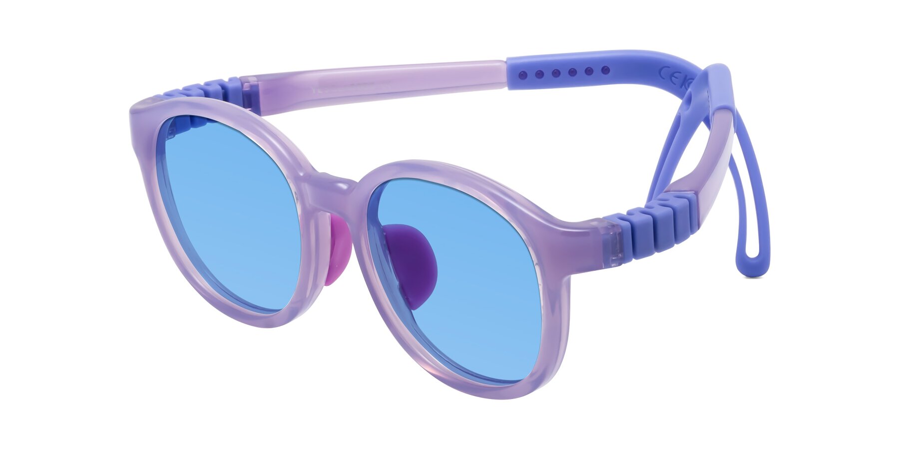 Angle of Anahid in Magician Purple with Medium Blue Tinted Lenses