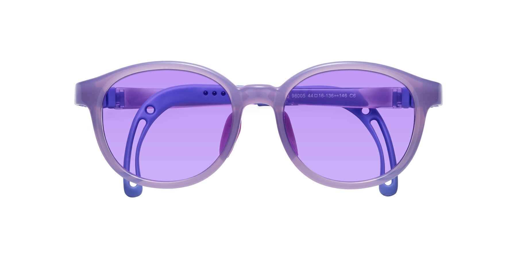 Folded Front of Anahid in Magician Purple with Medium Purple Tinted Lenses