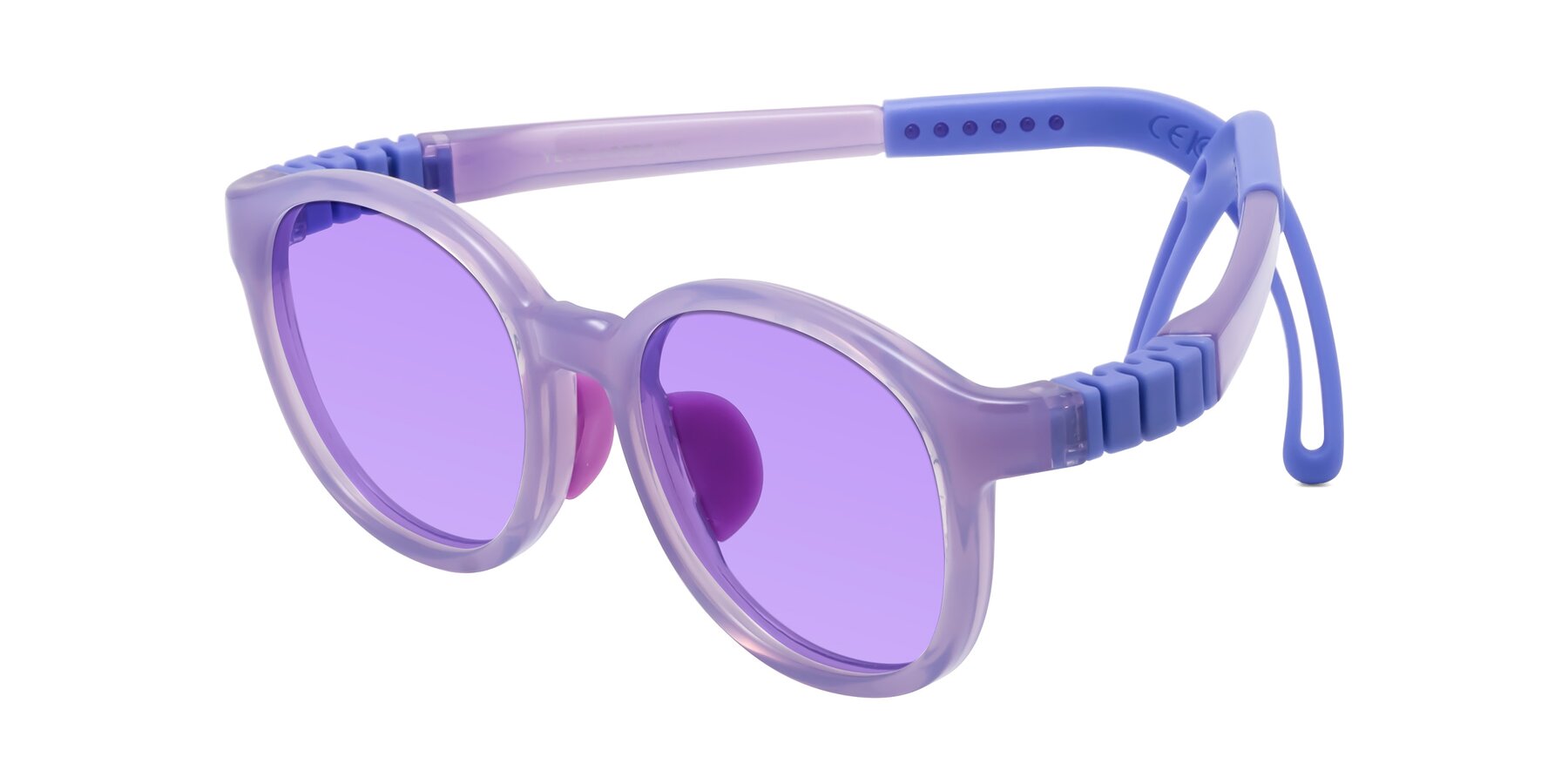 Angle of Anahid in Magician Purple with Medium Purple Tinted Lenses