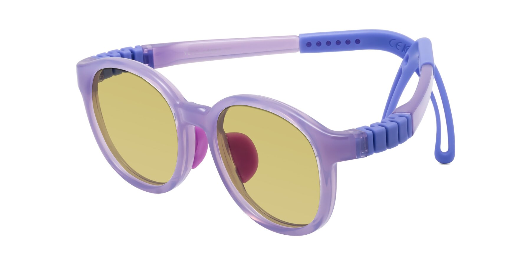 Angle of Anahid in Magician Purple with Medium Champagne Tinted Lenses