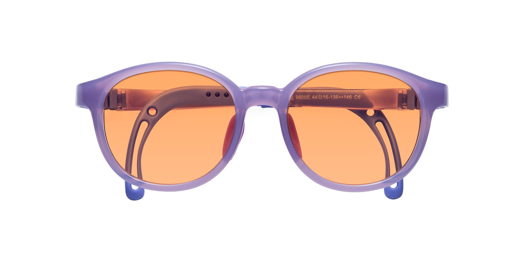 Folded Front of Anahid in Magician Purple with Medium Orange Tinted Lenses