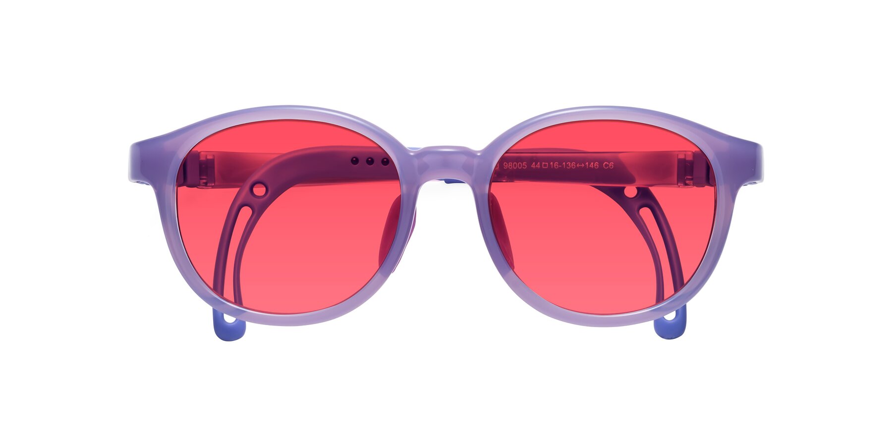 Folded Front of Anahid in Magician Purple with Red Tinted Lenses