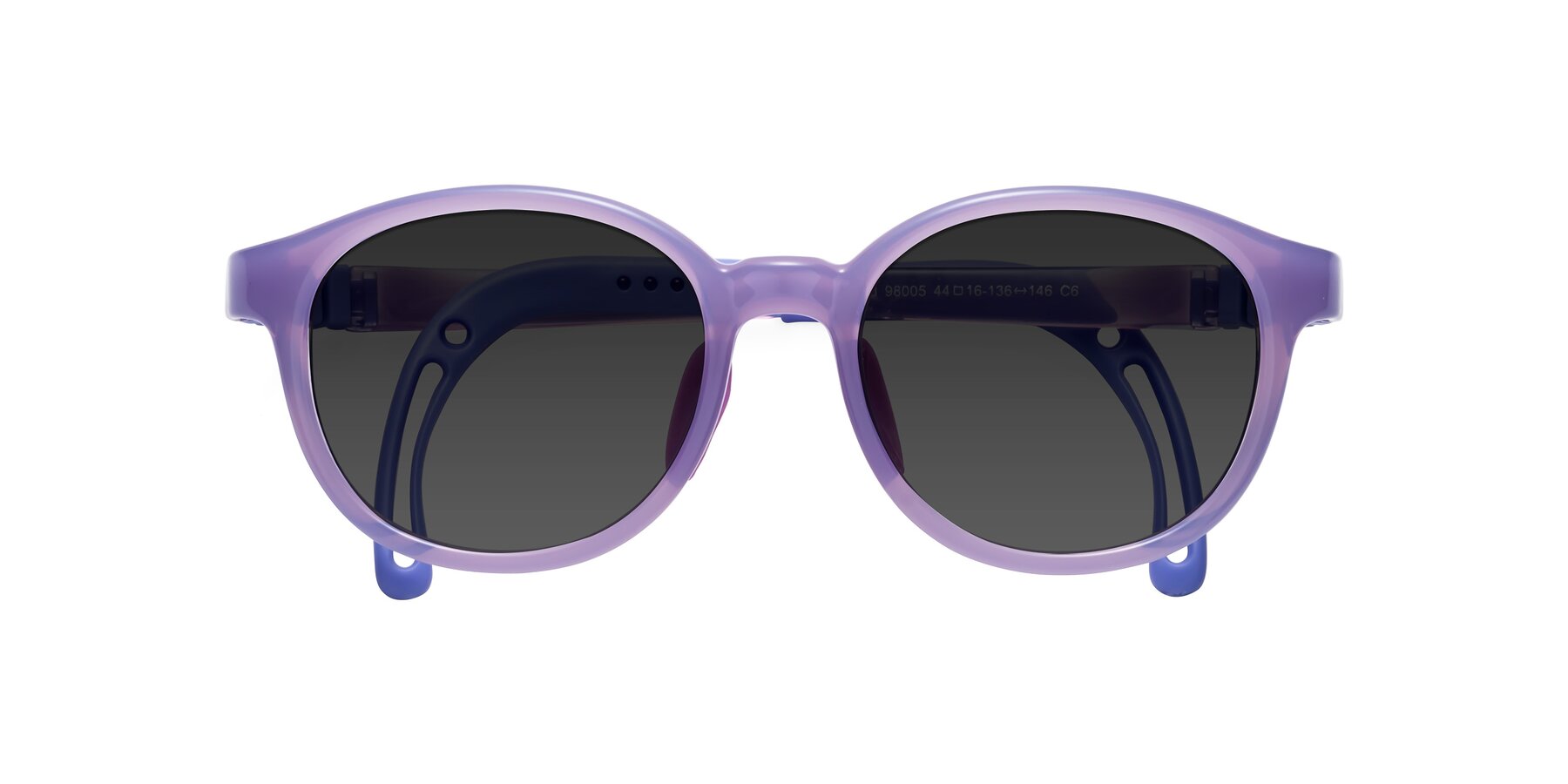 Folded Front of Anahid in Magician Purple with Gray Tinted Lenses