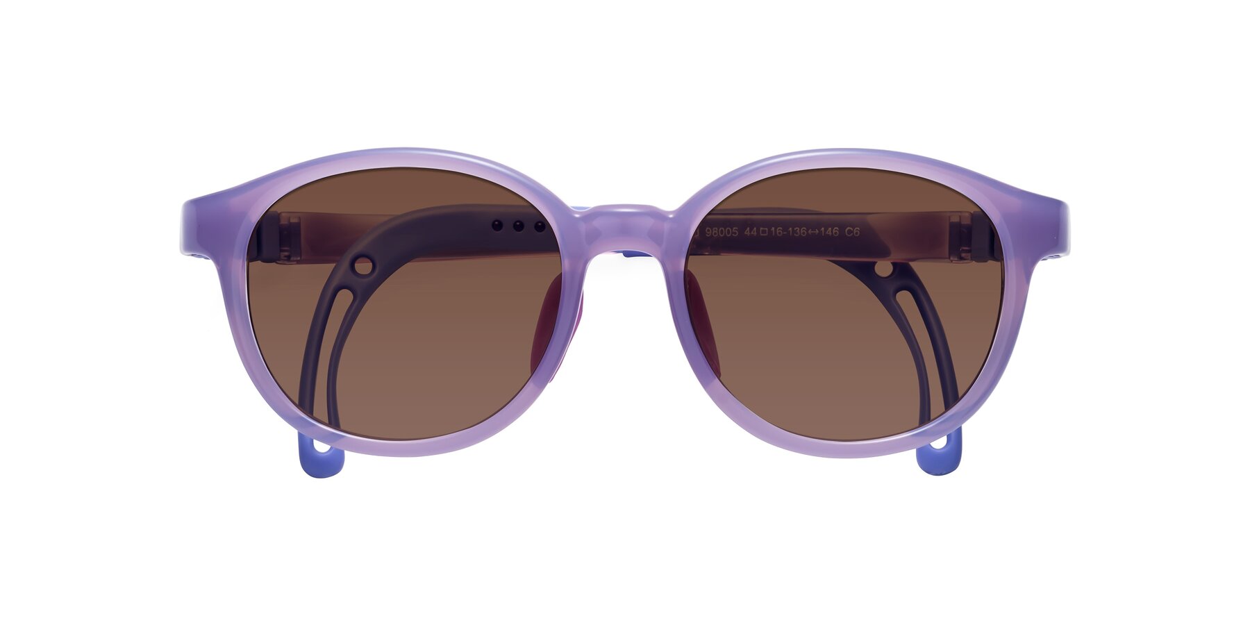 Folded Front of Anahid in Magician Purple with Brown Tinted Lenses