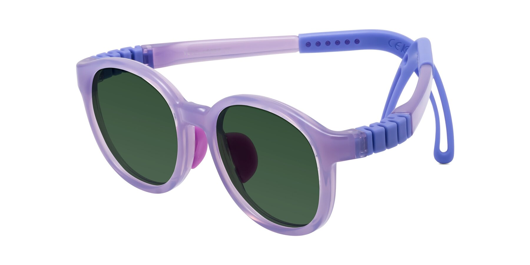 Angle of Anahid in Magician Purple with Green Tinted Lenses