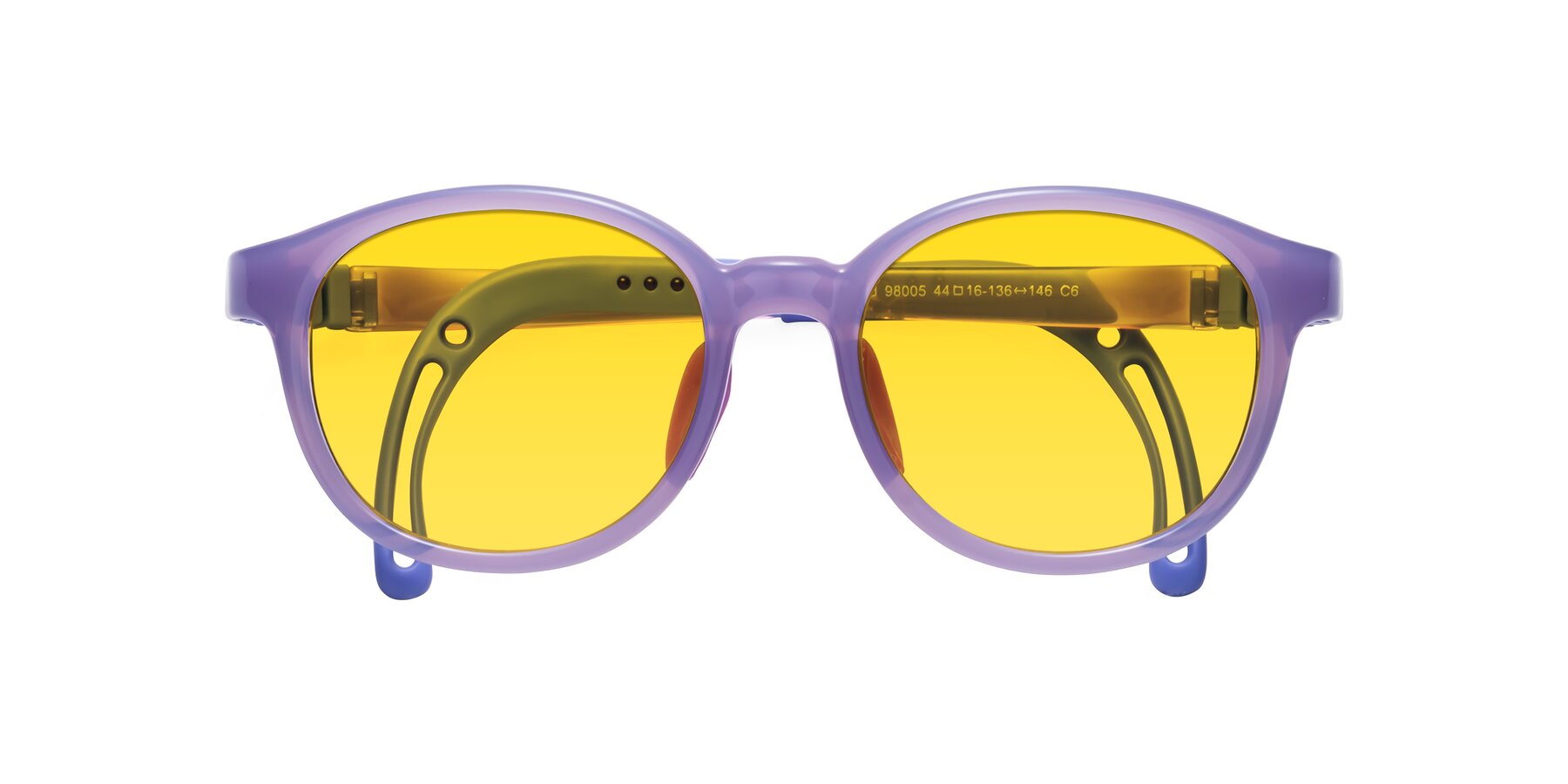 Folded Front of Anahid in Magician Purple with Yellow Tinted Lenses