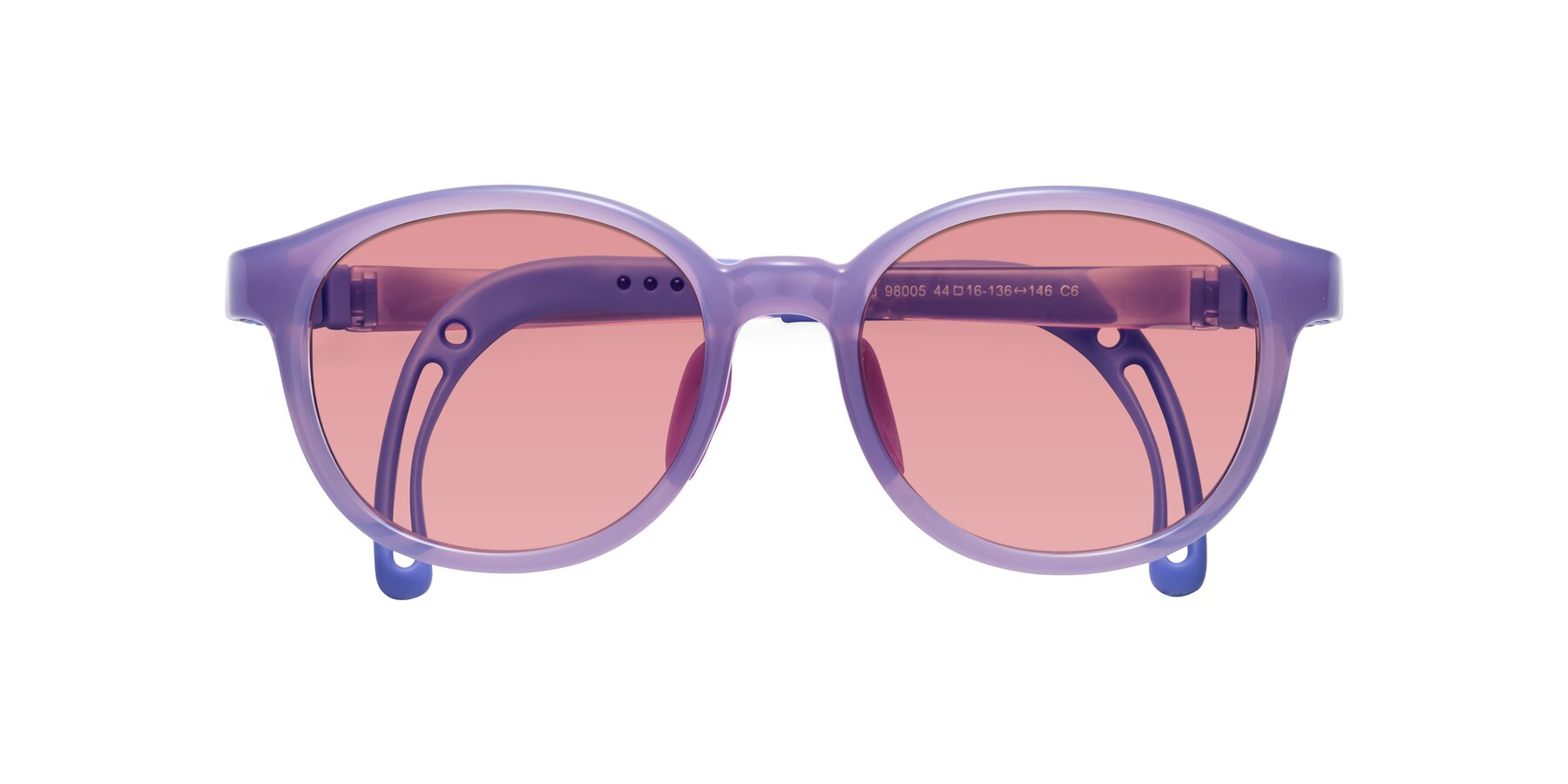 Folded Front of Anahid in Magician Purple with Medium Garnet Tinted Lenses