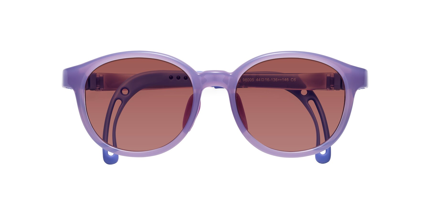 Folded Front of Anahid in Magician Purple with Garnet Tinted Lenses