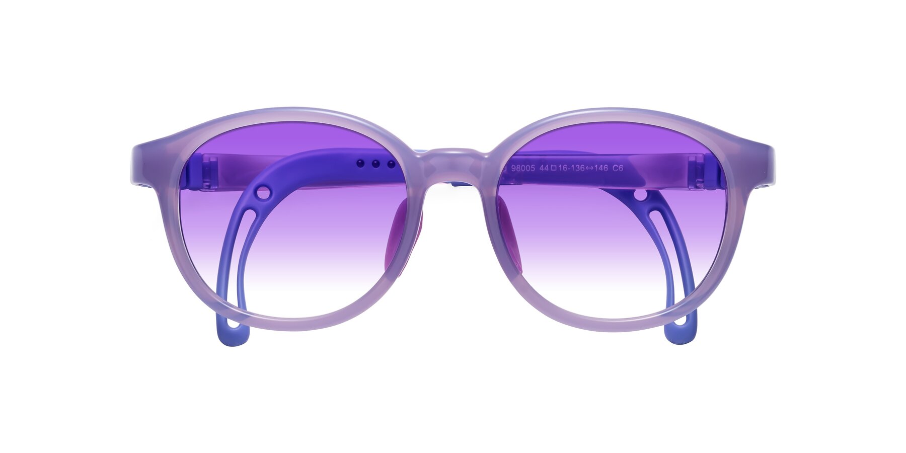 Folded Front of Anahid in Magician Purple with Purple Gradient Lenses